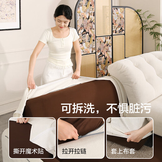Dipu Yunlang sofa fully removable and washable fabric sofa living room small apartment three-seater 2.68m sofa Baiyunlang