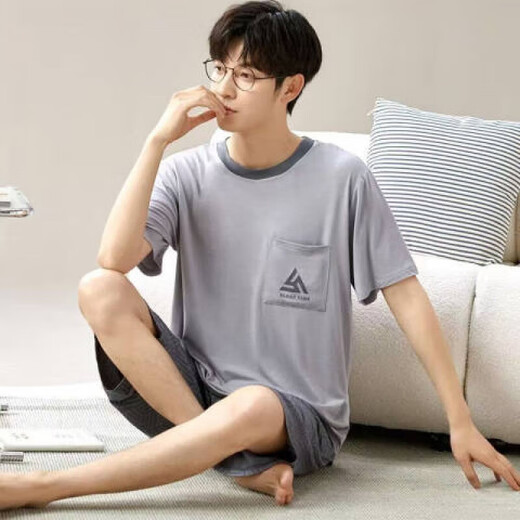 Luechmen Pyjama Herren Sommer-Lose und Shorts sowie ein großer dünner Sommeranzug tragen l [Craft 6623 Herren-Hausanzug L [Vorgeschlagen 95-120 Jin [Jin ist 0,5 kg]]