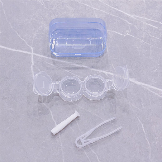 Ins flip-top contact lens box transparent simple candy color compact companion box contact lens care box random color 1 pack