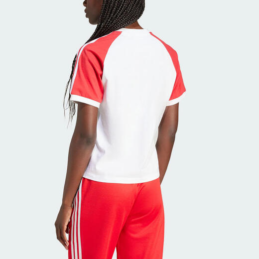 Adidas clover 2025 sommer neuer lässiger, vielseitiger Frauen spleißen atmungsaktive klassische Sportarten Kurzarm Ji9274 JI9274 M