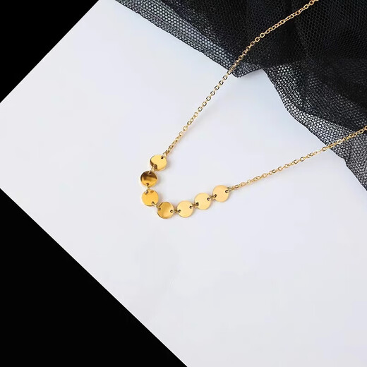 Chinese Valentine's Day gift 14K gold design necklace for women versatile accessories clavicle chain short style gold chain length 36+4cm