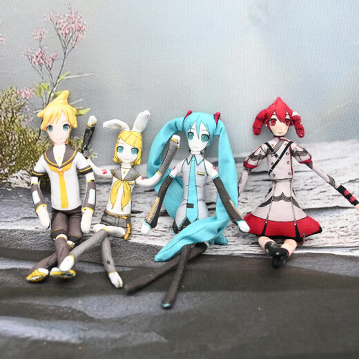 酷酷藤虚拟歌手初音未来镜音双子重音teto周边抽象玩偶老鼠干可活动摆件 镜音铃 15厘米