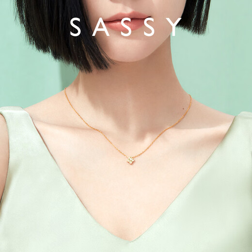 SASSY four-leaf clover 18K gold peridot pendant high-end jewelry birthday gift for girlfriend