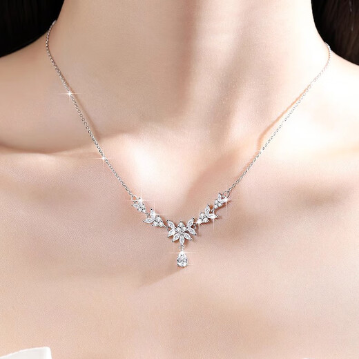 MZMZ wheat ear platinum necklace women's pt950 platinum clavicle chain neck necklace Valentine's Day gift for girlfriend and wife light luxury model - local warehouse tomorrow delivery/wheat ear necklace