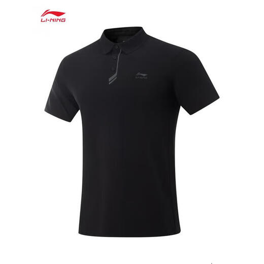 Li ning Honor-Serie kurzärmeliges Polo-Shirt 2025 Sommer Neues komfortables Sporttop APLV673 Black-2 3xl (190)