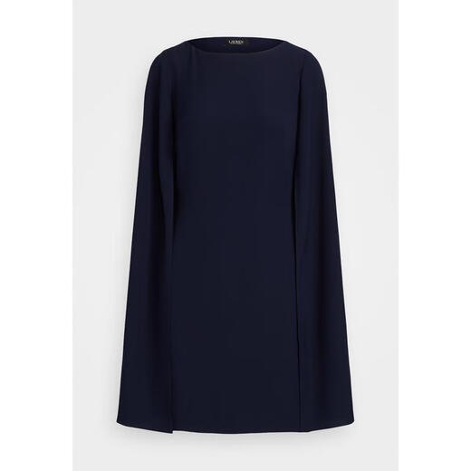 Ralph Lauren dress women's short slim fit sleeveless party cocktail lace suspender evening dress stretch slimming daily wear lighthouse navy one size fits all | 30