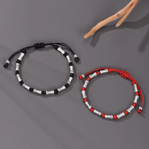KZD Old Phoenix Pure Silver 9999 Landed Bamboo Bracelet Men's Sterling Silver Boys' Bracelet Feeling Birthday Gift for Men Jieshi Gaosheng Pure Silver 999 Bracelet About 10 Grams