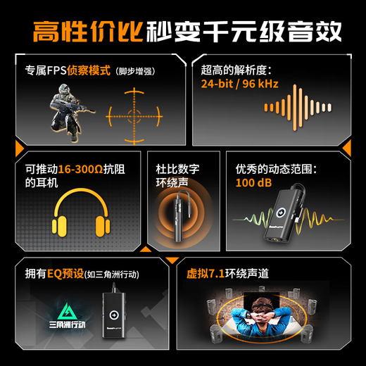 Creative G3 portable sound card mobile game external music game USB headphone amplifier decoder eating chicken professional FPS sound effect Delta action fearless compact csgo headphone amplifier G3