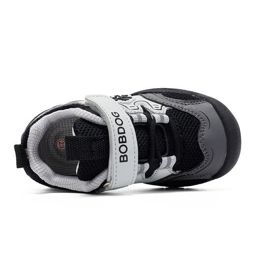 Babudou Children's Shoes Boys Autumn Soft Sole Versatile Toddler Shoes Children's 2025 New Baby Shoes Women's Comfortable Lightweight Functional Shoes Light Hemp Gray/Black 24 Suitable for Feet Length 14.3cm