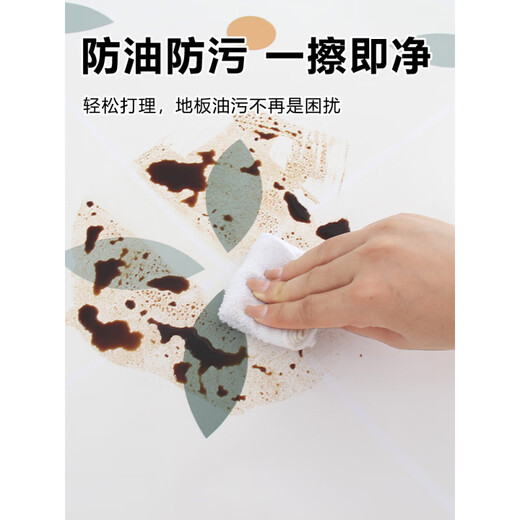 La pegatina de la cocina de la cocina jiagong autoadhesiva impermeable y las baldosas antideslizantes de la ventaja del piso del piso del piso espesado de la renovación de cerámica resistente al desgaste de la calcomanía de la pegatina de 2 metros*60 cm de ancho engrosado Pegatina del piso D826