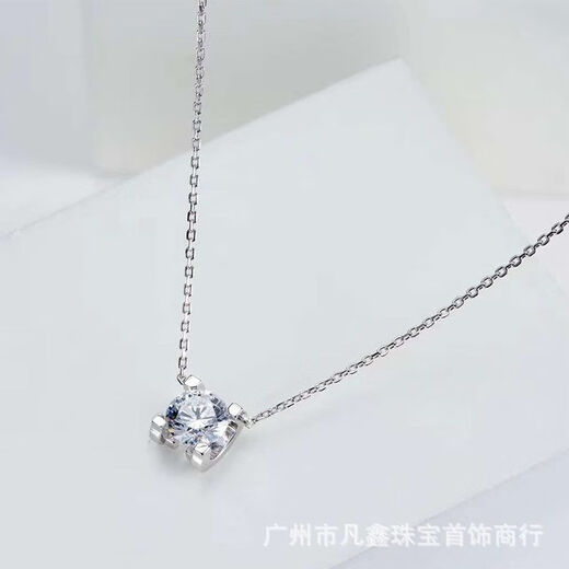 Chili 925 sterling silver diamond necklace for women rose gold color gold pendant bull head claw set diamond set chain 750 real diamond clavicle chain silver necklace