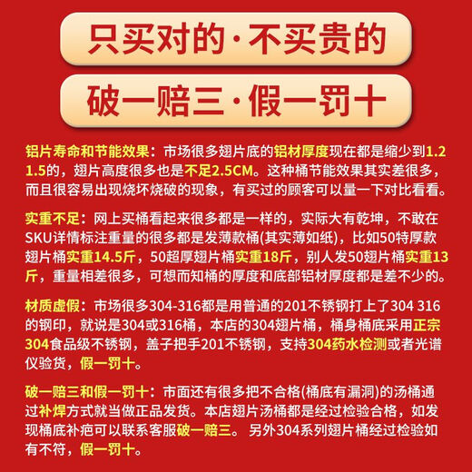 Fin energy-saving soup bucket commercial gas composite bottom energy-saving large soup pot brine pot heat gathering 304 stainless steel bucket ultra-thick energy-saving pot 5028-free anti-stick steaming sheet 0cm