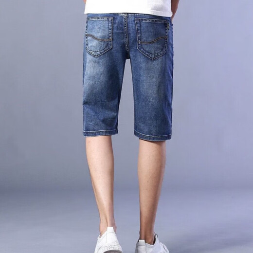 森马（Semir）商场同款男装夏季男士薄款牛仔短裤直筒宽松弹力大码休闲裤男裤子 [2条短裤]866烟灰+517黑色 34 (2.7尺146-157斤
