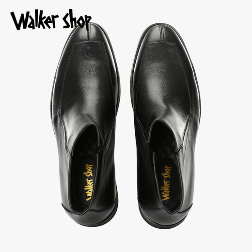 Walker Shop Martin Boots Men [High Top British Style] Spring Chelsea Boots Short Boots Fashion Leather Shoes Mid Top Boots Black 38