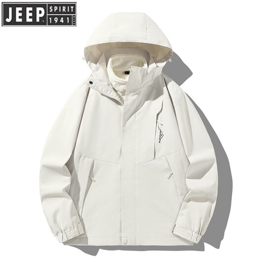JEEP SPIRIT Jeep Shock Clothes Women's Three-in-One Jacket 2025 New Windproof Waterproof Spring Autumn Winter New Year Wearing Mountaineering Clothes Men's Women's Oak Brown XL