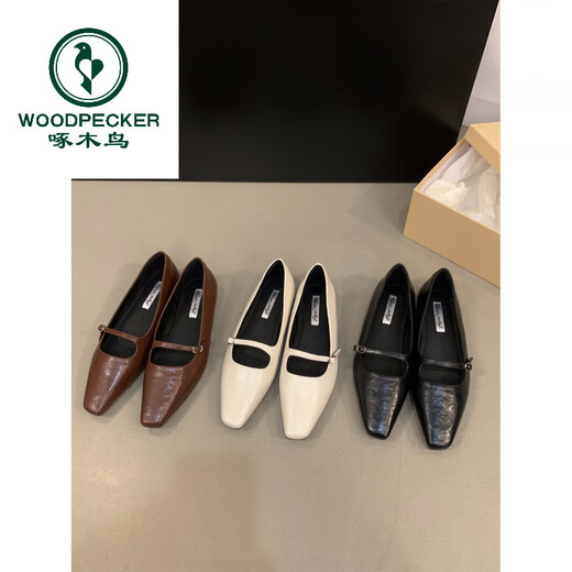 Specht Inner Innerer erhöhter quadratischer Kopf Mary Jane Single Schuhe Frauenschuhe 2025 neuer Französisch Retro Frühling und Herbst Gentle Abendschuhe 12023-2 Schwarz 35