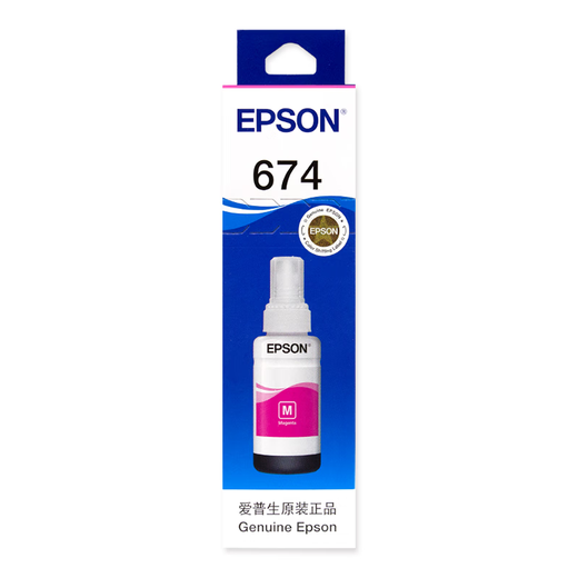 EPSON T674 Encre d'origine 6 Ensemble de couleurs adapté à L805 L1800 L850 L810 L801 Imprimante T6743 Encre rouge (environ 5400 pages)