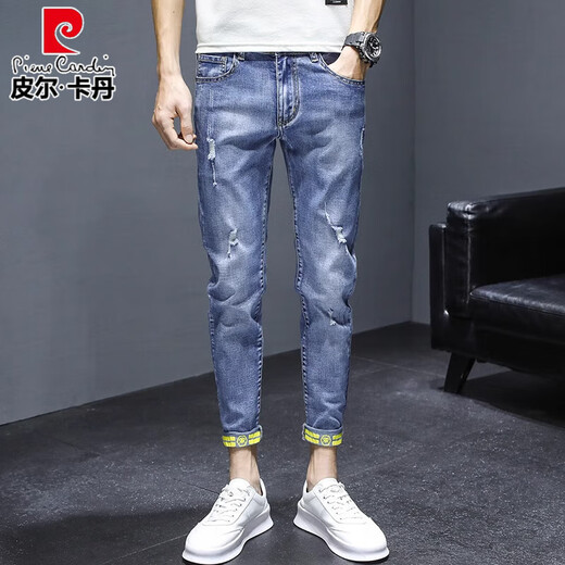 Brand haut de gamme Pierre Cardin, jeans déchirés, pantalon cultivé pour hommes, nouveau pantalon long pantalon décontracté.