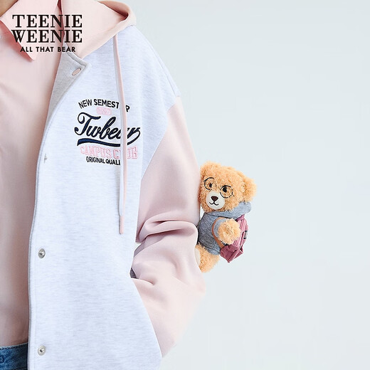 Teenie Weenie Bear Women's Sweatshirt 2025 Autumn New Vibrant Girl-Style Hoodie Jacket Pink S
