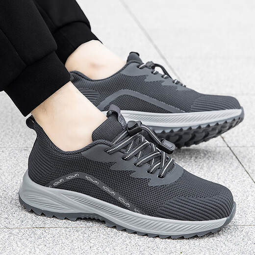 
Summer shoes for men and women casual walking shoes comfortable mesh middle-aged and elderly parents shoes anti-slip soft sole sports shoes C3899 dark gray 41