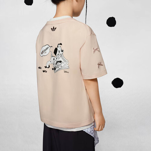 Adidas Kinderkleidung 25 Sommer- und Herbstmädchen T-Shirts Co-Branded Bogenverzierung für Mid-Large Children's Lose Cotton T-Shirt KG6626
