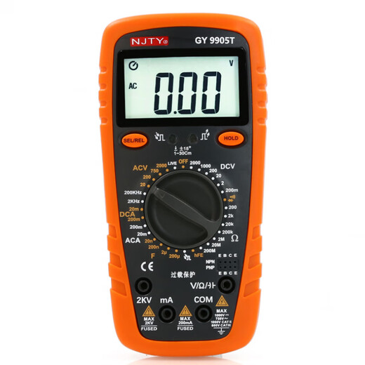 Pupan Nanjing Tianyu Gy9905T Mesure de tension multimètre numérique anti-brûlure 2000V AC DC Mesure de tension 2kV haute tension 9905T