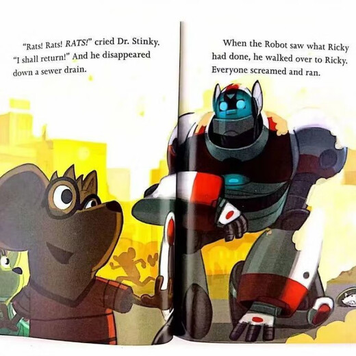威猛机器人版9册mighty robot礼盒装全彩英文童书点读版赠视频 漫威分级英文读物31册(无盒) 礼盒装