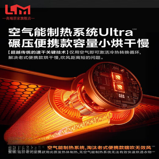 LISM imported high-quality 2025 new travel portable dryer from Germany, home drying clothes, small clothes dryer, foldable dormitory artifact, quick-drying fully wet clothes in 1 hour only requires 0.4 kilowatt-hours of electricity