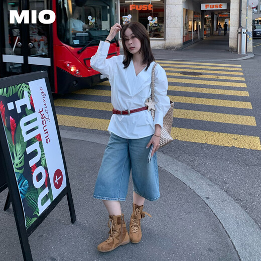 MIO Ouyang Didiluo Yutong same model Mio Gaotang Racing Women's 2025 new boxing Martin boots strap boots brown 37 (235mm)
