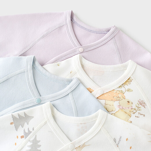 Tongtai (TONGTAI) baby jumpsuit spring and autumn pure cotton newborn clothes baby butterfly romper suit monk suit purple 59cm