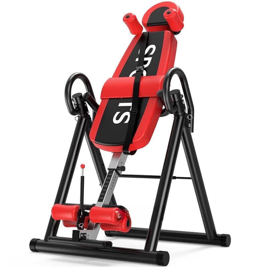 Gumuni Reverse Pedal Machine Nordma Inverted Stand Machine Haushalt Invertiertes Hilfswerkzeug Dehnung und Bauchleben kleiner Fitnessgeräte Schwarz und rot-4-Schaum-Basket-Basic Taille Pad-Foldable
