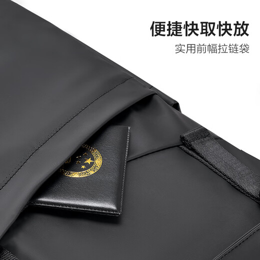 爱华仕风行系列双肩包大容量商务背包15.6英寸电脑包休闲通勤包 黑色