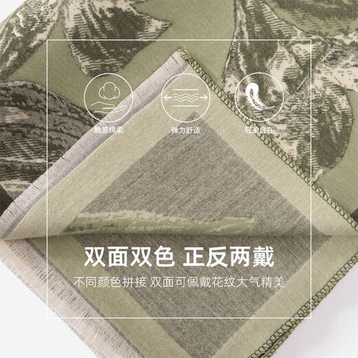 Shanghai story air-conditioned room shawl for women with external scarf high-end Chinese style summer thin office warm blanket Coconut grind khaki 190*65cm [with long beard]