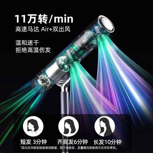 Pinshile vertical hair dryer household constant temperature hot and cold negative ion hair care high-power quick-drying hands-free folding wireless remote control dual air outlets Wisteria Gray (high-speed hair care shaking version)