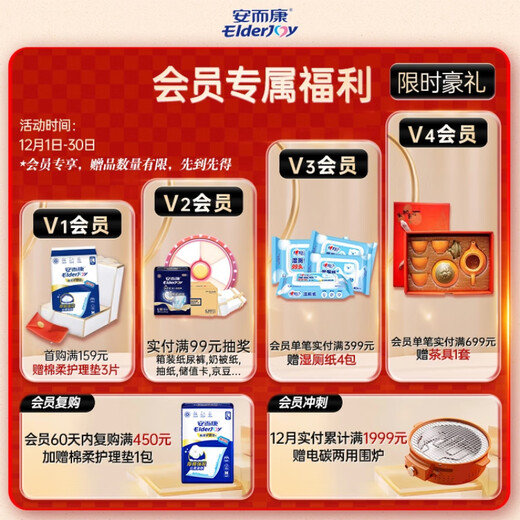 Elderjoy super absorbent, dry and refreshing adult diapers L80 pieces, hip size 95-120cm, adult diapers, quick absorbent and leak-proof for the elderly