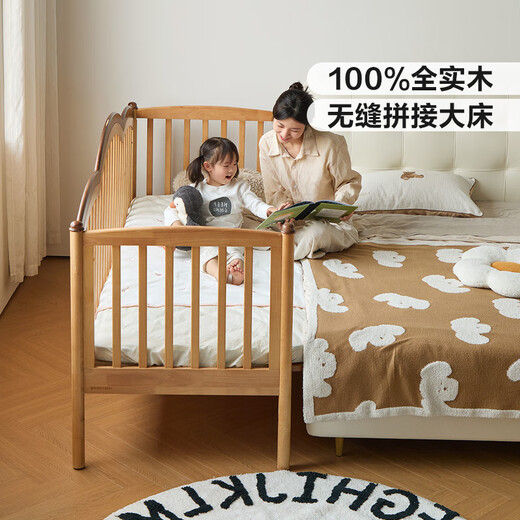 Lin's home baby solid wood spliced bed widening artifact 0.6m bedside children's bed LH271A2