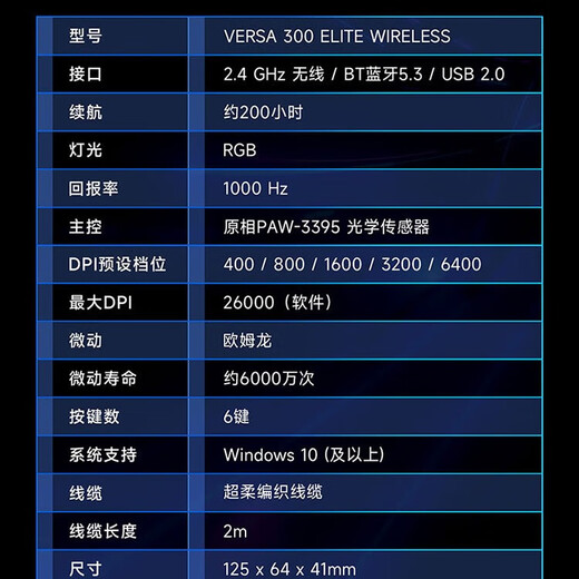 MSI/MSI GM500W wireless three-mode mouse Bluetooth/2.4G wired lightweight design e-sports gaming mouse white 26000DPI super long battery life VERSE 300 VERSA 300 ELITE black Bluetooth/2.4G/wired free mouse pad