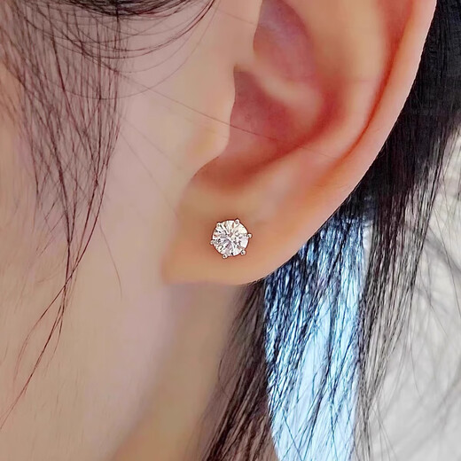 I Do platinum PT950 earrings classic six prongs 30 points 50 points a pair of earrings cultivated diamonds Valentine's Day gift for men and women 50 points diamonds a pair