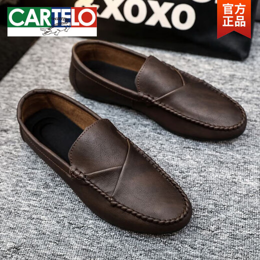 Cartelo Herren-Beanie-Schuhe Koreanische Version der geschäftlichen Arbeit lässige Lederschuhe atmungsaktiv und vielseitig nicht gleitsam