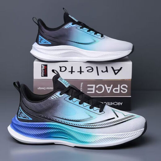 
Men's shoes for men's summer mesh sports shoes for men's breathable running students' versatile non-slip wear-resistant sports and leisure travel shoes FH-Sinuo LS826 white and blue 42