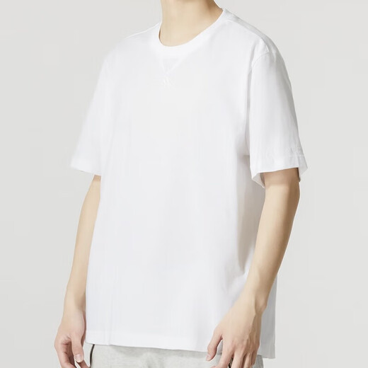 阿迪达斯 （adidas）白色T恤男夏季宽松运动服棉质复古半袖男士体恤短袖 IC9793/棉 S 120-135斤