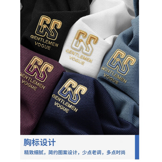 Sitio web oficial de Dragon Tooth Qijiandian Summer Nuevo Camiseta de polo de manga corta de algodón puro Camiseta de solapa bordada Camiseta de gran tamaño versátil de mante manga de siete lobo Sitio web oficial 6626 Mist 3xl _56 [sugerido 180-195 Jin [Jin equivale a 0.5 kg]]]