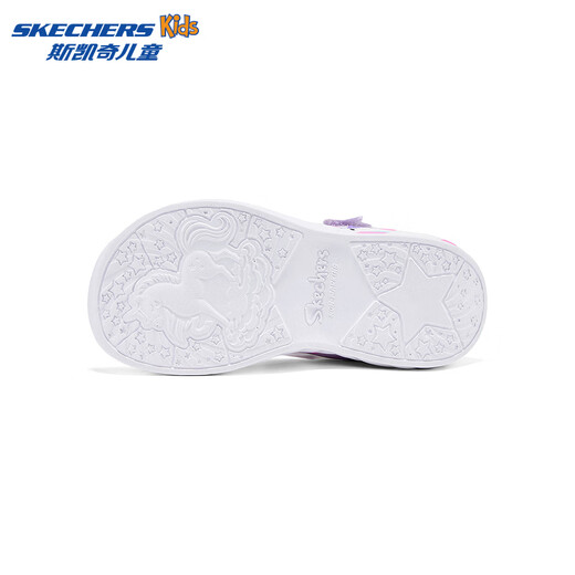 Skechers Skechers Girls Velcro Cartoon Flashing Sandals Children's Fashion Colorful Open-Toe Beach Shoes 303107L Lavender/Multicolor/LVMT 33.5