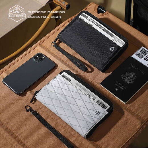 Junkit RFID passport portable bag ID storage bag outdoor travel XPAC water-proof wallet air ticket clip card bag black 12*17*2cm