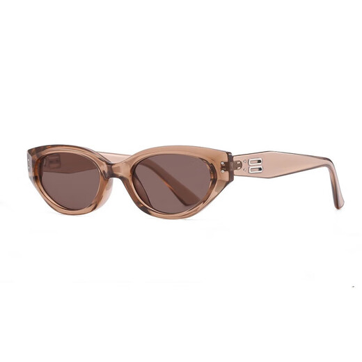 2025 Neues GM Retro Polarisierte Katzenauge -Sonnenbrille für Frauen, schlanker kleiner Rahmen, europäische und amerikanische Straßenaufnahme Heiße Mädchen Sonnenbrille 857 Schwarzer Rahmen graues Blatt [Glassbox + Spiegeltuch]