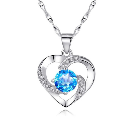 Ji Shizhe's Eternal Heart PT950 Platinum White Gold Necklace Women's Moissanite Diamond Birthday and Valentine's Day Gift for Girlfriend Merchant Warehouse/Free Engraving Light Luxury Style - Set with Eight Hearts and Eight Arrows Zirconium Diamonds