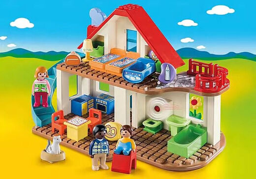 Mobi World 70129 Familienresidenz 123 kleines Haus Red House Puppenhaus 2 Jahre altes Spielzeug 5024 Kinderspielplatz