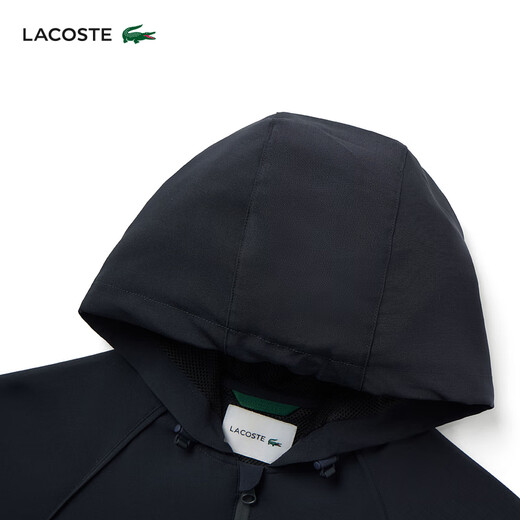 拉科斯特（LACOSTE）法国鳄鱼女装24冬季潮流舒适运动连帽拉链外套|BF7441 HDE/远峰蓝 S 36/160