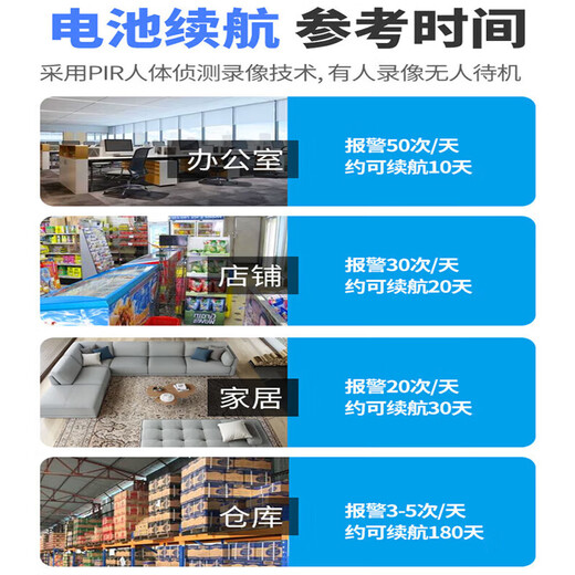 防术监控无线摄像头无需免插电连wifi电池楼道入户门口家用网手机远程360无死角全景可对话室内外