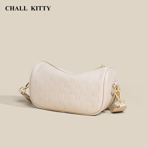 CHALL KITTY轻奢包包女包牛皮单肩包斜挎枕头腋下包生日礼物高级感送女友老婆 【白色】ck风时尚百搭小众高级感